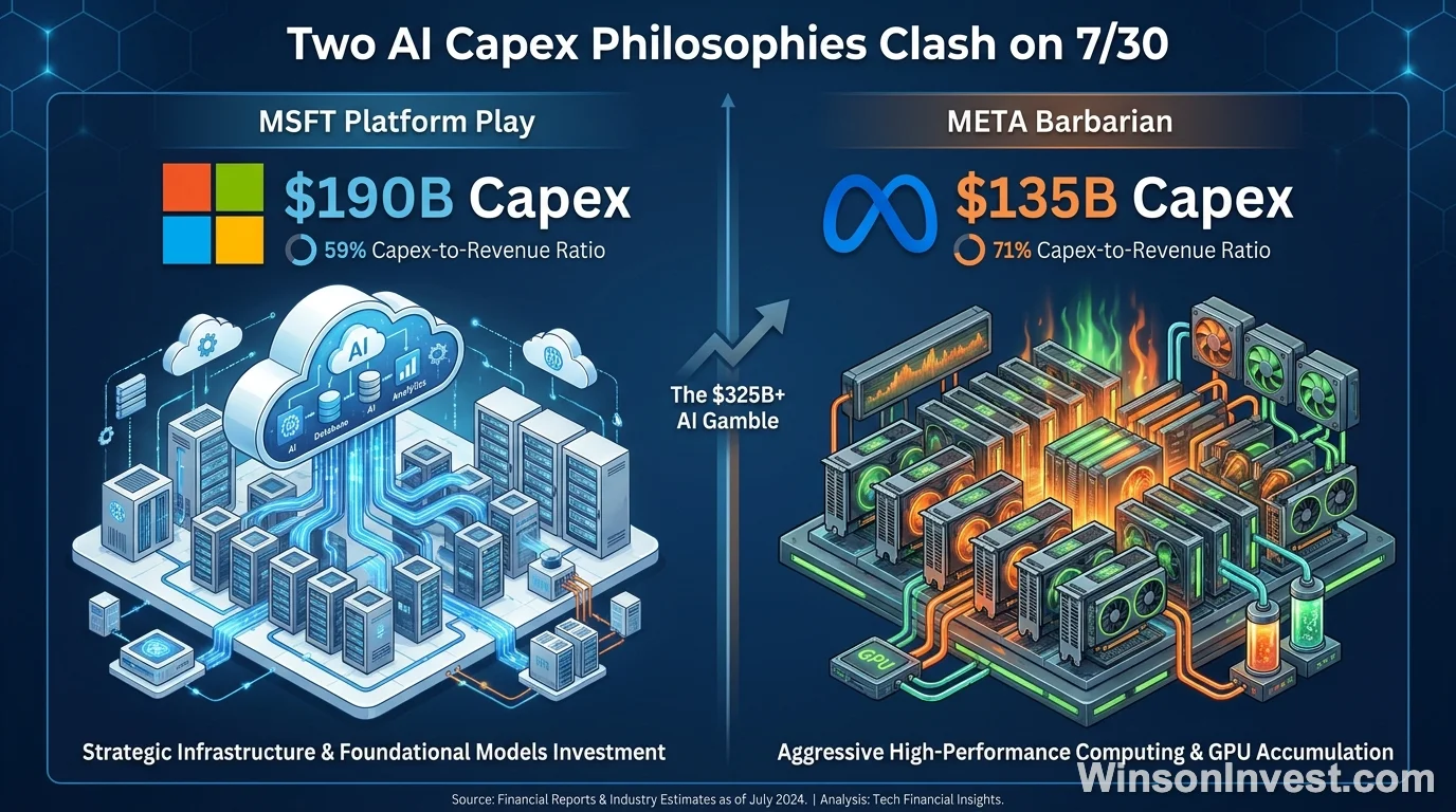 MSFT vs META capex 增速對比